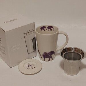 RARE Davids Tea Purple Elephant Troop Mug Perfect MUG BNIP Discontinued Davids T